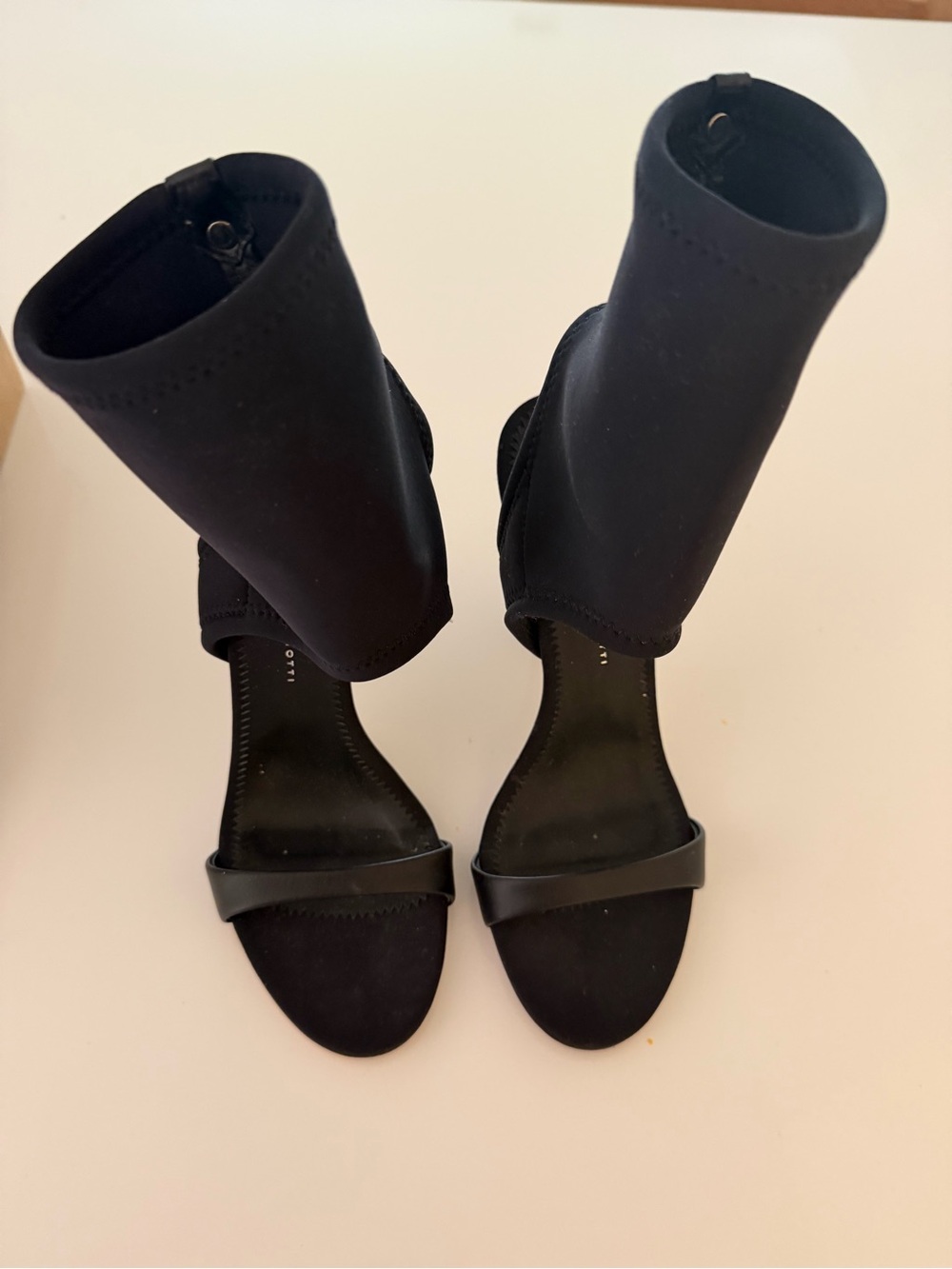 Giuseppe Zanotti Black Open-Toe Ankle-Cuff Heels